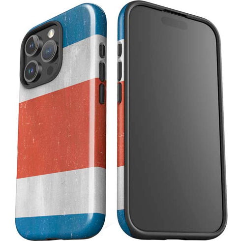 Costa Rican Flag Distressed iPhone 16 Pro Max Impact Case